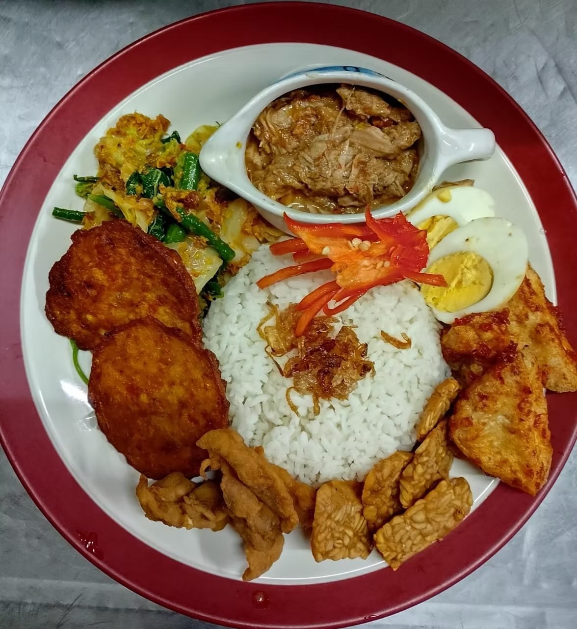Nasi campur at The Dining Room, Candidasa