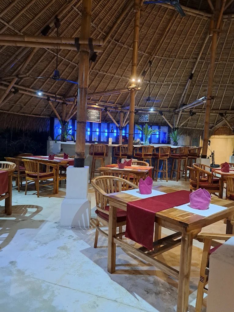 Restaurant seating area at The Dining Room Candidasa