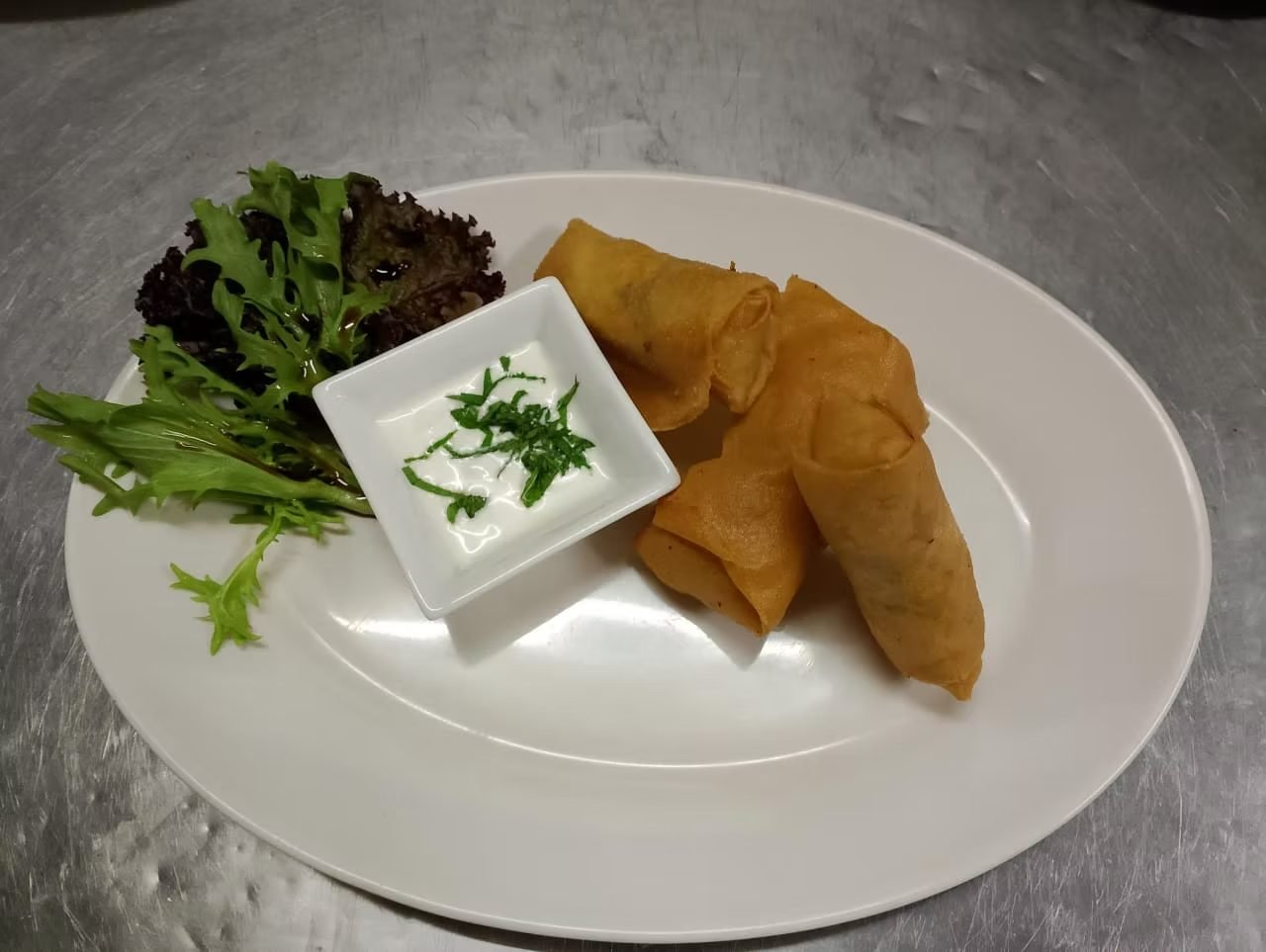 Vegetable samosa at The Dining Room, Candidasa